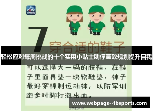 轻松应对每周挑战的十个实用小贴士助你高效规划提升自我