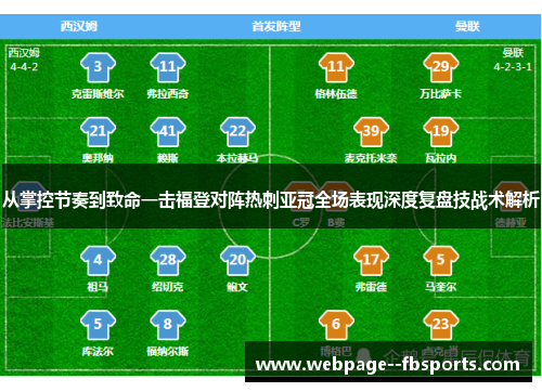 从掌控节奏到致命一击福登对阵热刺亚冠全场表现深度复盘技战术解析
